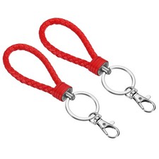 2Pcs Wristlet Keychains Wrist Lanyard Keychain Hand Strap Keys Holder Red