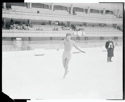 Tenley Albright womens world figure skating champ competes compul- 1956 Photo
