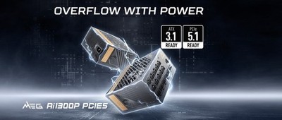 MSI 1300W MEG Ai1300P PCIE5 80Plus Platinum ATX Netzteil - Schwarz OVP Wie NEU