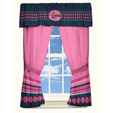 NEW Disney Hannah Montana Window pink Panels / Curtains polka dots 82"W x 63"L