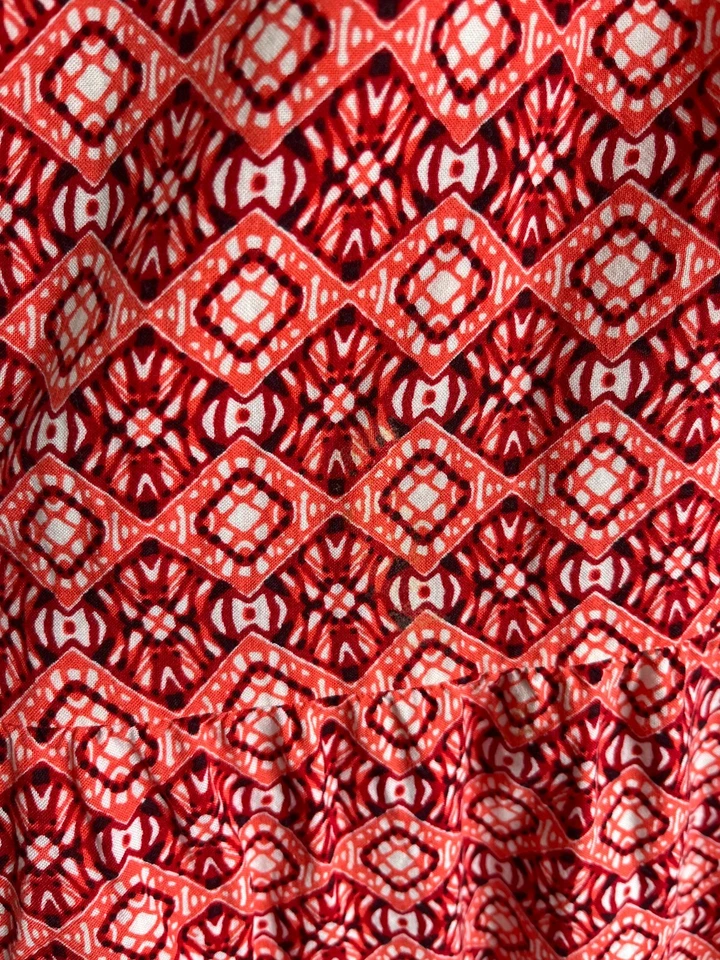 Mossimo Supply Co. Mujer Falda Naranja Rojo Estampado Geométrico Cintura Elástica Talla S Foto 3 de 4