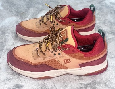RARE DC Shoes Men's E.Tribeka SE Low Top Sneaker Shoes Burgundy Tan Size 11