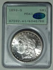 PCGS 1890-S Morgan Dollar MS 61 Rattler and CAC