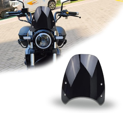 #ad Universal High Motorcycle Windshield Wind Deflector Windscreen Black High $73.99