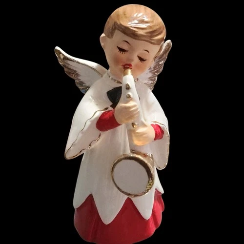 VERY RARE Norcrest BOY Christmas Angel with Saxophone Figurine Japan X-430