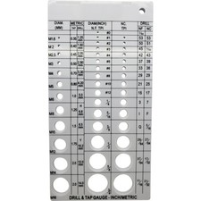 Screw Thread Gauge  Metric and SAE  Recommends Drill Bit  Tap Size BCP675
