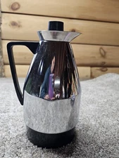 Vintage Stainless Steel Thermal Coffee Carafe Hot Beverage Decanter 10" Tall