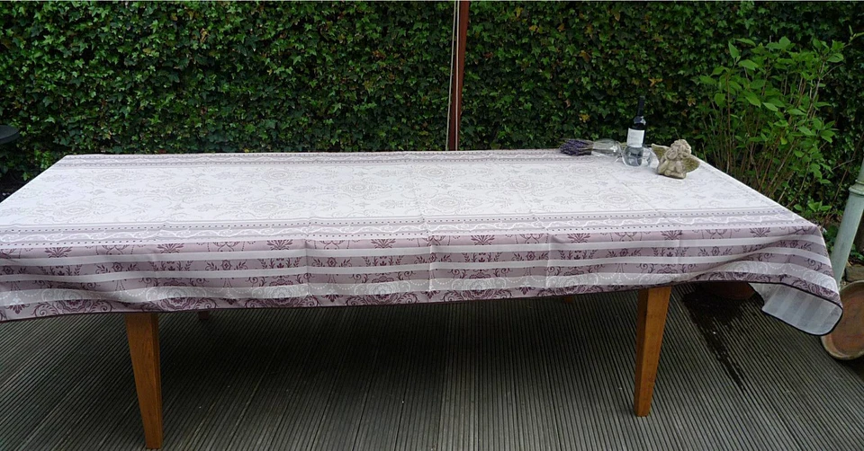 Tischdecke Provence 150x300 cm creme grau aus Frankreich pflegeleicht bügelfrei - Bild 3 von 4