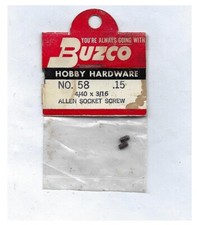 Vintage Slot Car Hardware 1960's 1/24 BUZCO 58 4/40 x 3/16 Allen Set Screw 1pr