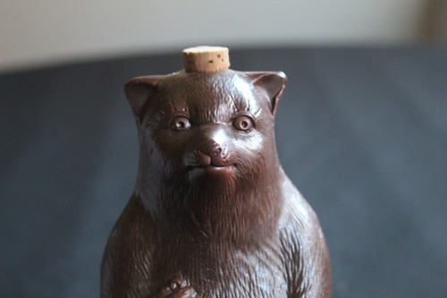 Antique Japan Bizen-Ware Tanuki Sake Bottle Raccoon Dog - 第 3/10 張圖片