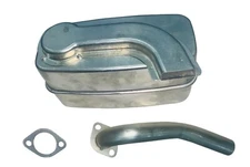 Muffler, Exhaust Pipe W/Gasket Fits John Deere SABO 108-14.5 108-17HS