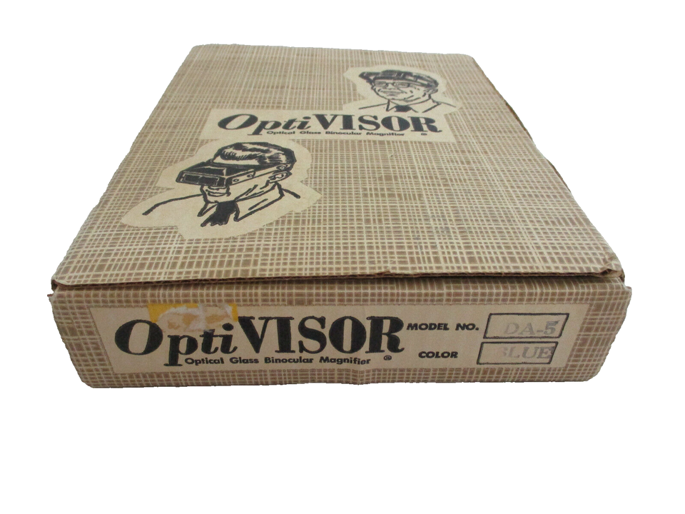 Vitg Opti Visor Optical Glass Binocular Magnifier Orig Box Blue DA5