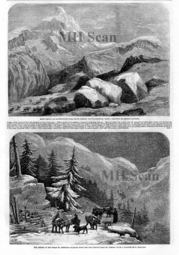 MATTERHORN Alpen Bernhardpass Schweiz Original antike Drucke 1858 - Bild 1 von 1