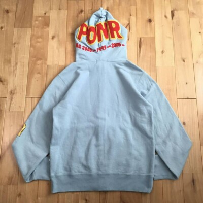 bape ponr パーカー BAPE Shark full zip hoodie a bathing ape PONR Light blue