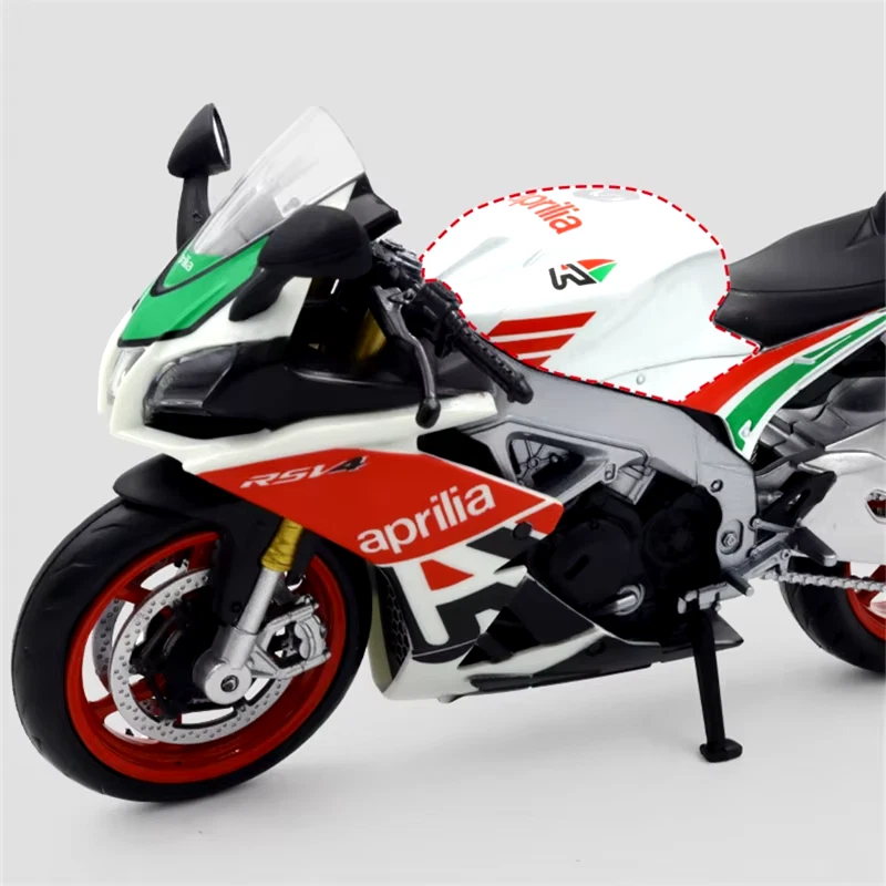 1:12 Aprilia RSV4 Alloy Racing Motorcycle Model Diecast Street Cross-Country Mot - Image 4 of 4