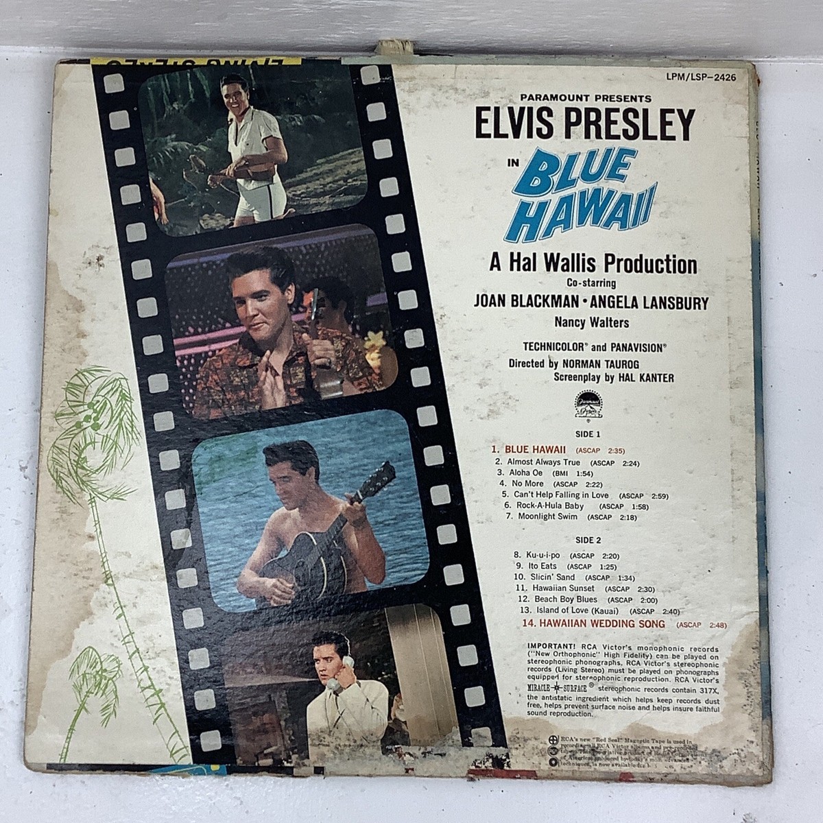 Elvis Presley RCA Victor ELVIS in Hal Wallis' BLUE HAWAII Vinyl LP