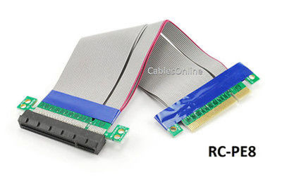 7'' PCI-Express 8x Riser Card Motherboard Extender Flexible Ribbon Cable