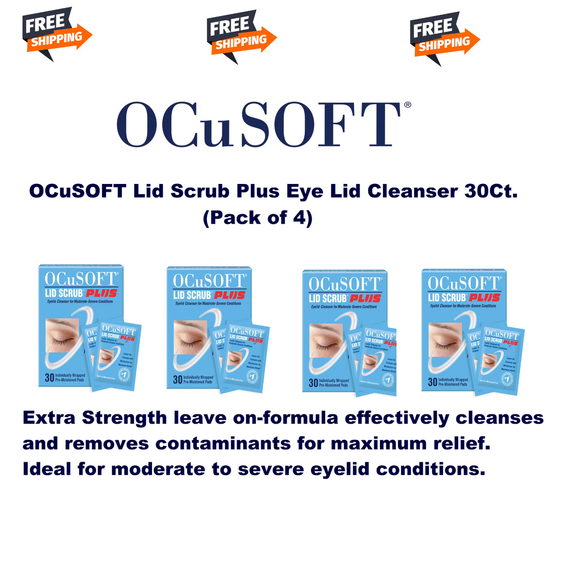 OCuSOFT Lid Scrub Plus Pre-Moistened Pads 30 Count, 54% OFF