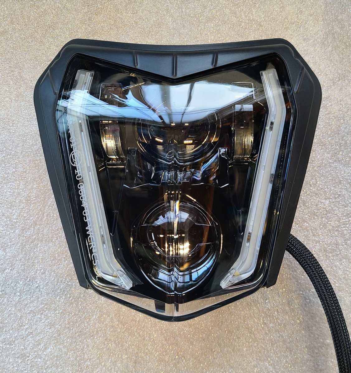 For 2014~2022年式 KTM Headlight EXC XCF SX F SMR..など LED ヘッドライト Eマーク認証 Hi.Low.ディライト ホワイト 1セット For KTM EXC EXCF 450 350 300 250 150 2014-2023 DRLs LED Headlight