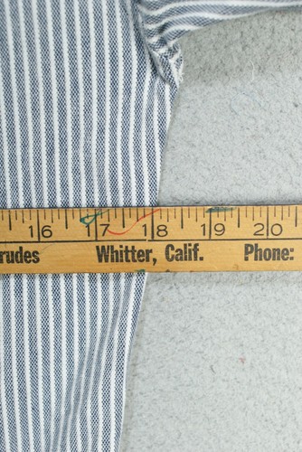 SAKS FIFTH AVENUE Shirt Adult Extra Large Slim Fit Gray Striped Long Sleeve Mens - Picture 12 of 13