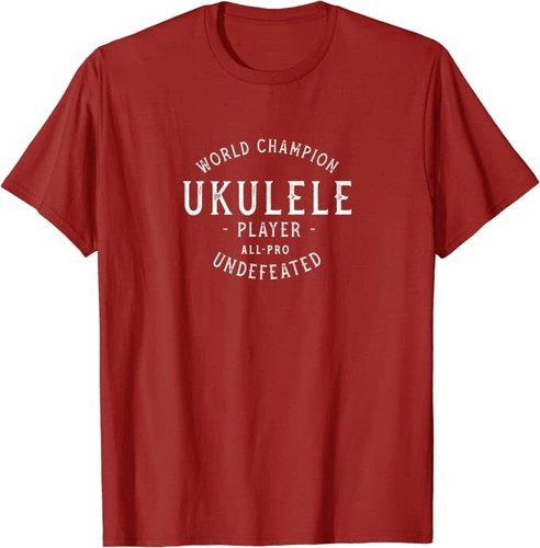 Retro World Champion Ukulele Player All-Pro Undefeated T-Shirt *NEW 10 Colors* - Picture 7 of 11