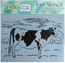 Cow Face Farm Stencil Country Mountain Animal Print 6" Art Painting Template