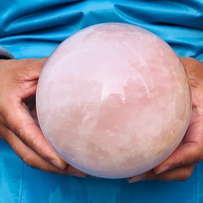 4.77LB Natural Pink Crystal Ball Quartz Citrine Sphere Mineral Healing 2781