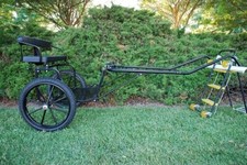 EZ Entry Horse Cart-Pony/Full Size-69"/80" Curved Shafts w/21" Motorcycle Tires