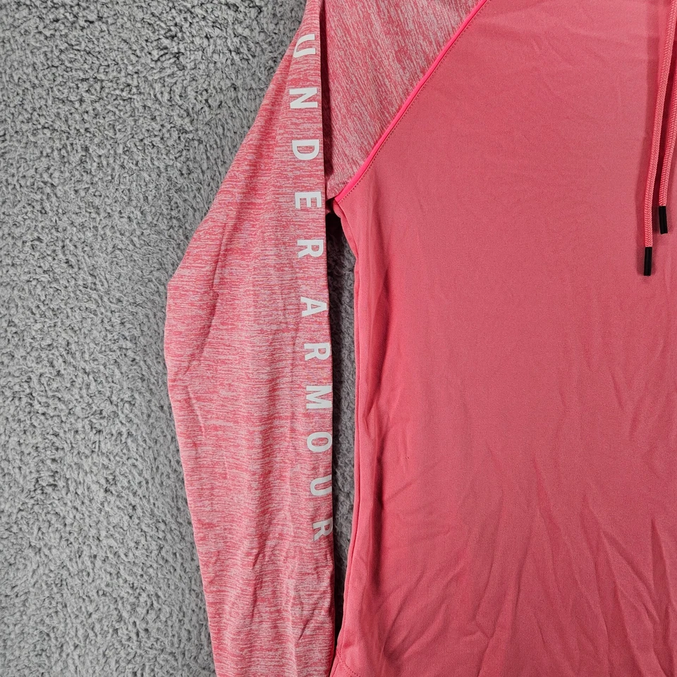 UNDER ARMOUR Women Loose HeatGear Peach Lightweight Hoodie Polyester Sz XS - Image 3 of 4