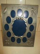 Pewter My First Year Picture Frame Month by Month Photo Cut Out One Year