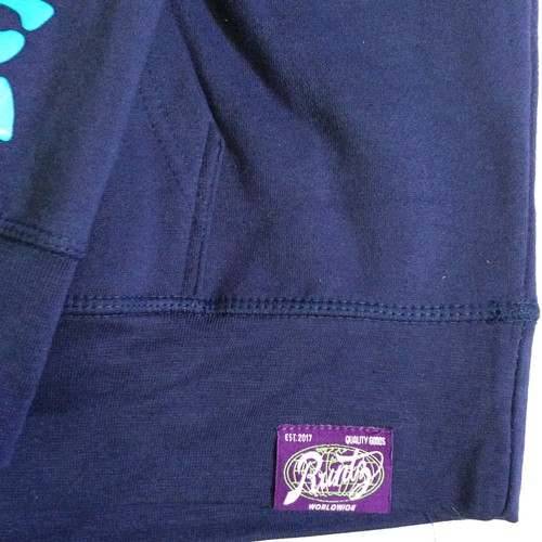 Runtz Worldwide Sweater Mens 2XL Blue Hoodie Pullover Casual Sweatshirt Pocket - Picture 6 of 14