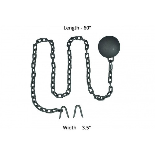 Gusseisen Kanonenkugel Gewicht Torschließer Kolonialdesign und 5 Fuß Kette - Bild 4 von 9