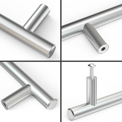 30 Stück 5 Zoll Küche Schrank Griffe Gebürstetes Nickel Schrankgriffe Euro T - Bild 10 von 19