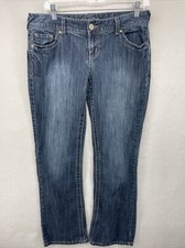 MAURICES WOMEN'S JEANS BLUE SIZE 7/8 REGULAR DENIM STRETCH BOOTCUT WESTERN PANTS