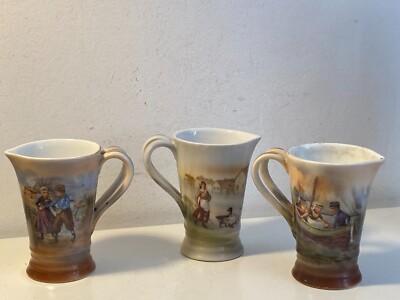 Antike bayrische Porzellan Doppelgriff Milchkännchen/Sahnekännchen
