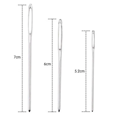 TAI SHI 3 Sizes 9Pcs/Set Stainless Steel Knitting Yarn Blunt Needles Sewing Tools