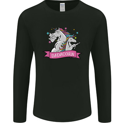 Dadicorn lustiges Vatertag Einhorn Herren Langarm T-Shirt