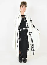 CRAZY H4  ECRU  asymmetric  mesh   coat size M/L