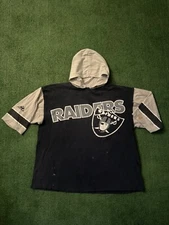 Vintage 80s Los Angeles Raiders NFL Football Hooded Shirt Apex One Rare Pullover