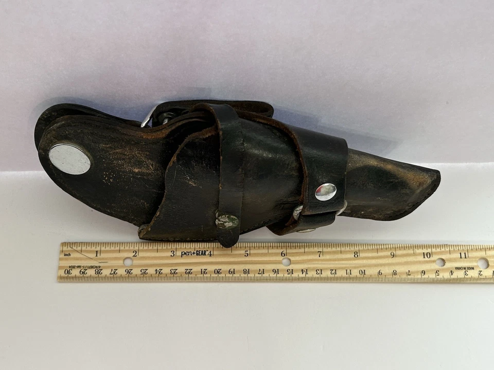 Vintage J.M. Funda para pistola derecha Bucheimer 1968 con lazo para cinturón usada Foto 4 de 4
