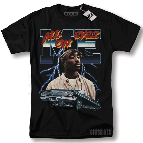 FILA Maglietta 2pac Thug Life All Eyez On Me Rap Tee Tupac Shakur Death Row Maglietta