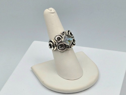 Carolyn Pollack Ring Whirlwind 925 Sterling Silver Abalone Doublet Band Size 7 - Picture 3 of 18