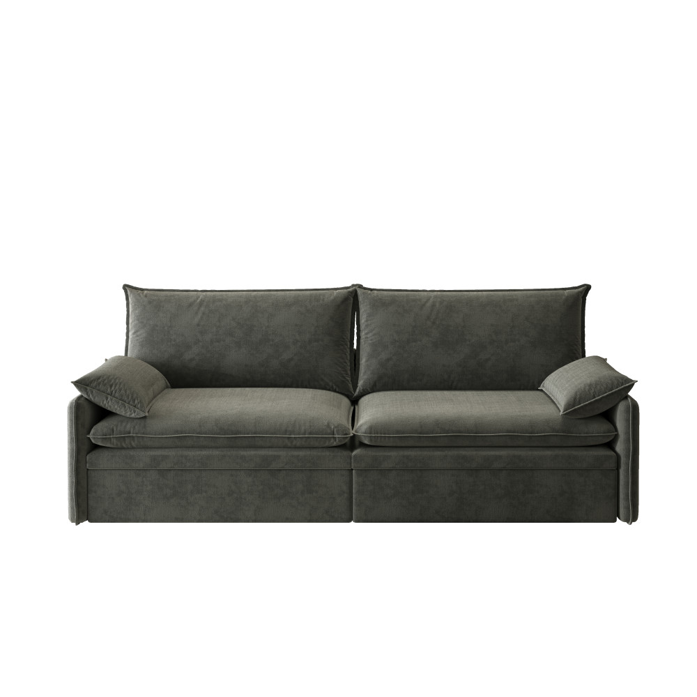 4-Seat Convertible Sleeper Sofa Bed w/ Storage & USB, Dark Grey