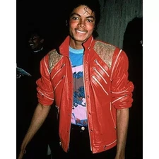 Michael Jackson Beat It Red Leather Jacket MJ Jacket