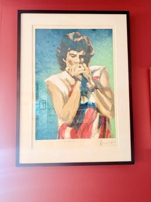 Mick Jagger with Harmonica by Ron Wood (Rolling Stones) - Very Rare! Large