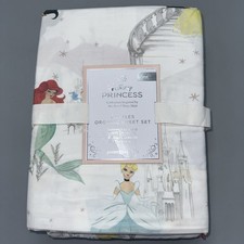 Pottery Barn Kids - Disney Princess Castles - Organic Sheet Set Twin- New