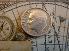 1958-P  ROOSEVELT DIME. 90% SILVER LOW MINTAGE.