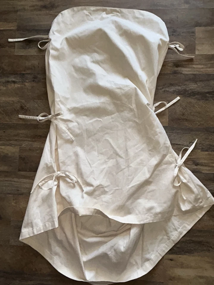 ONE Pottery Barn Brazo Lazo Silla de Comedor Cubierta Deslizante Blanco Cálido Sarga Sillón Cubierta Foto 3 de 4