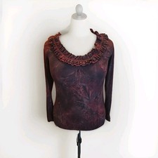 Women's Buckle By DAY TRIP Made In USA Ruffled Off Shoulder Scoop Neck