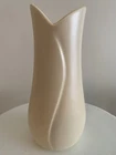 Vintage McCoy Floraline Cream Matte Pottery Vase Tulip 8" #588 Mid Century